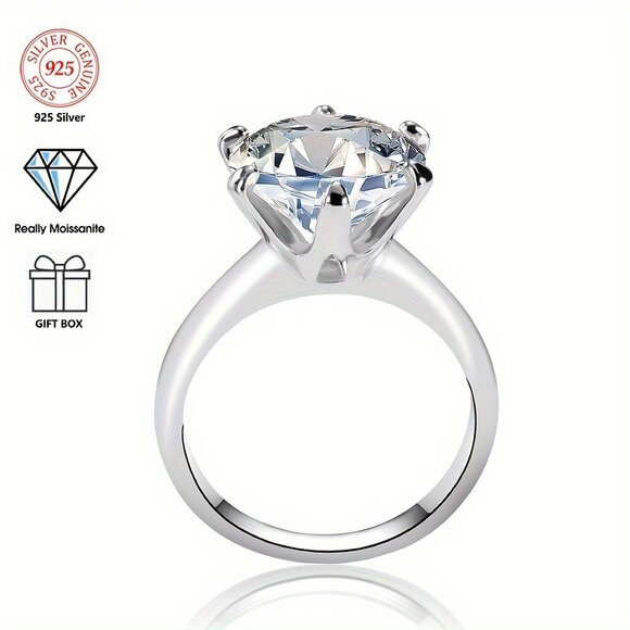 1pc 5CT Moissanite Eternity Ring 925 Sterling Silver Symbol Of Eternal Love - Picture 11 of 11